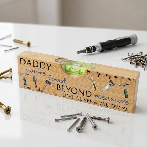 Personalized Daddy Gift | Wooden Spirit Level Bottle Opener for Dad