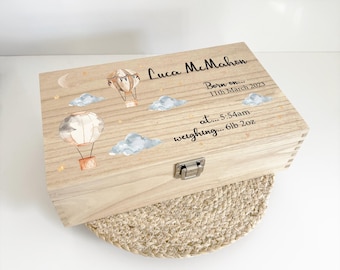 New Baby Memory Box, Baby Keepsake Box for Newborn, New Baby Gifts, Wooden Box For Baby Nursery, Baby Boy, Baby Girl Newborn Memory Boxes
