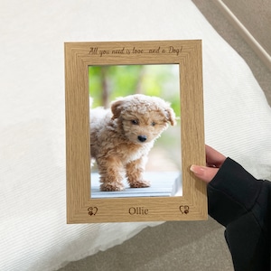 Dog Photo Frame Gift, Personalised Pet Dog Frame With Optional Wooden Plaque, Dog Mum, Dog Dad Keepsake, Wooden Pet Frame image 2