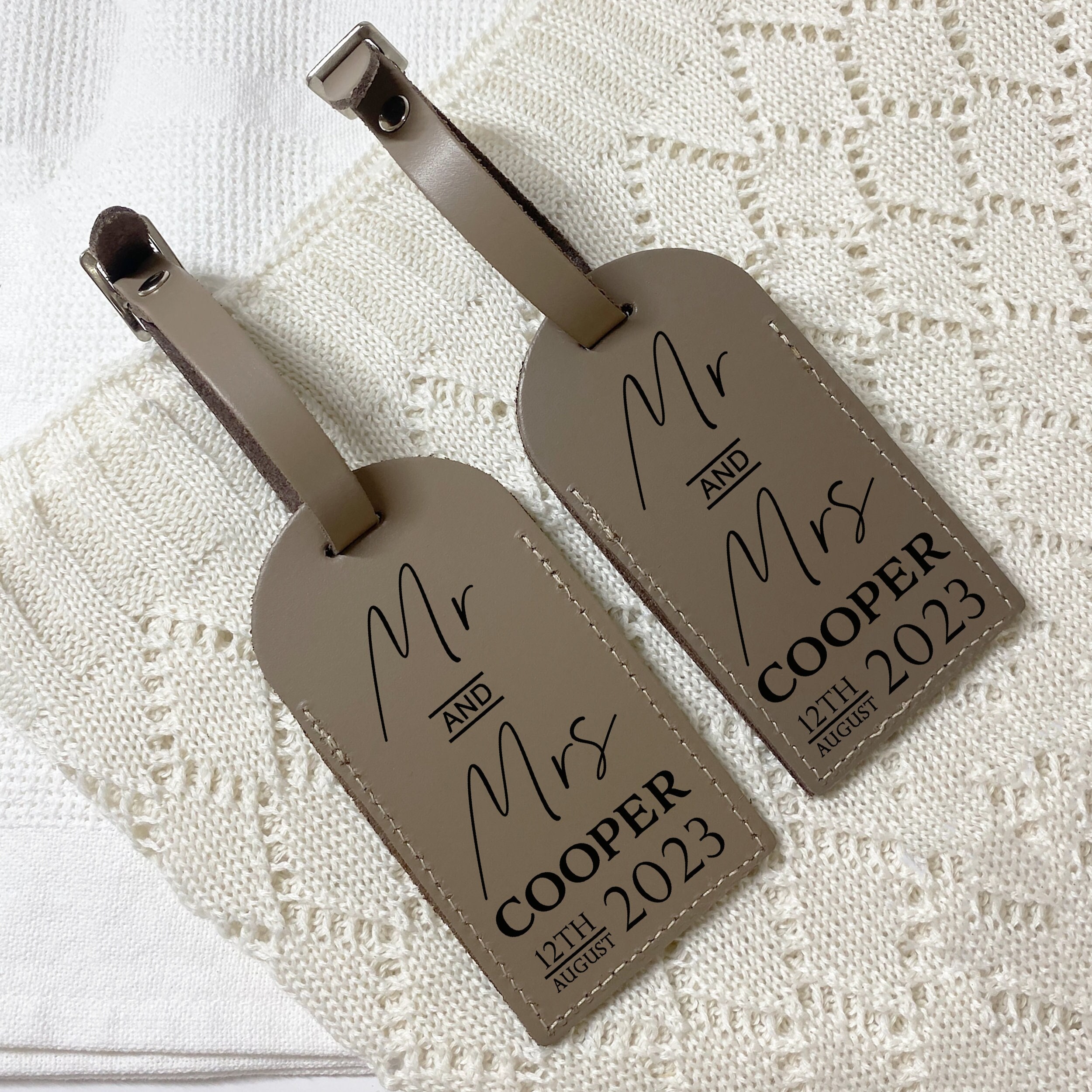 Mr Mrs Luggage Tags Personalised Leather Luggage Tag Set for Mr and Mrs Newly Wed Luggage Labels Wedding Gift Mr Mrs Gift Etsy UK