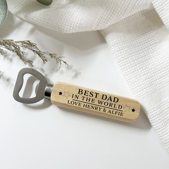 Bottle Opener for Dad, Personalised Daddy Gift, Wooden Beer Bottle Opener,  Optional Gift Box, Dad's Birthday, Fathers Day Gift 