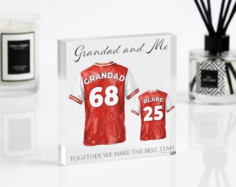 Personalised Grandad Gift | Football Plaque Sign, New Grandad Birthday Present