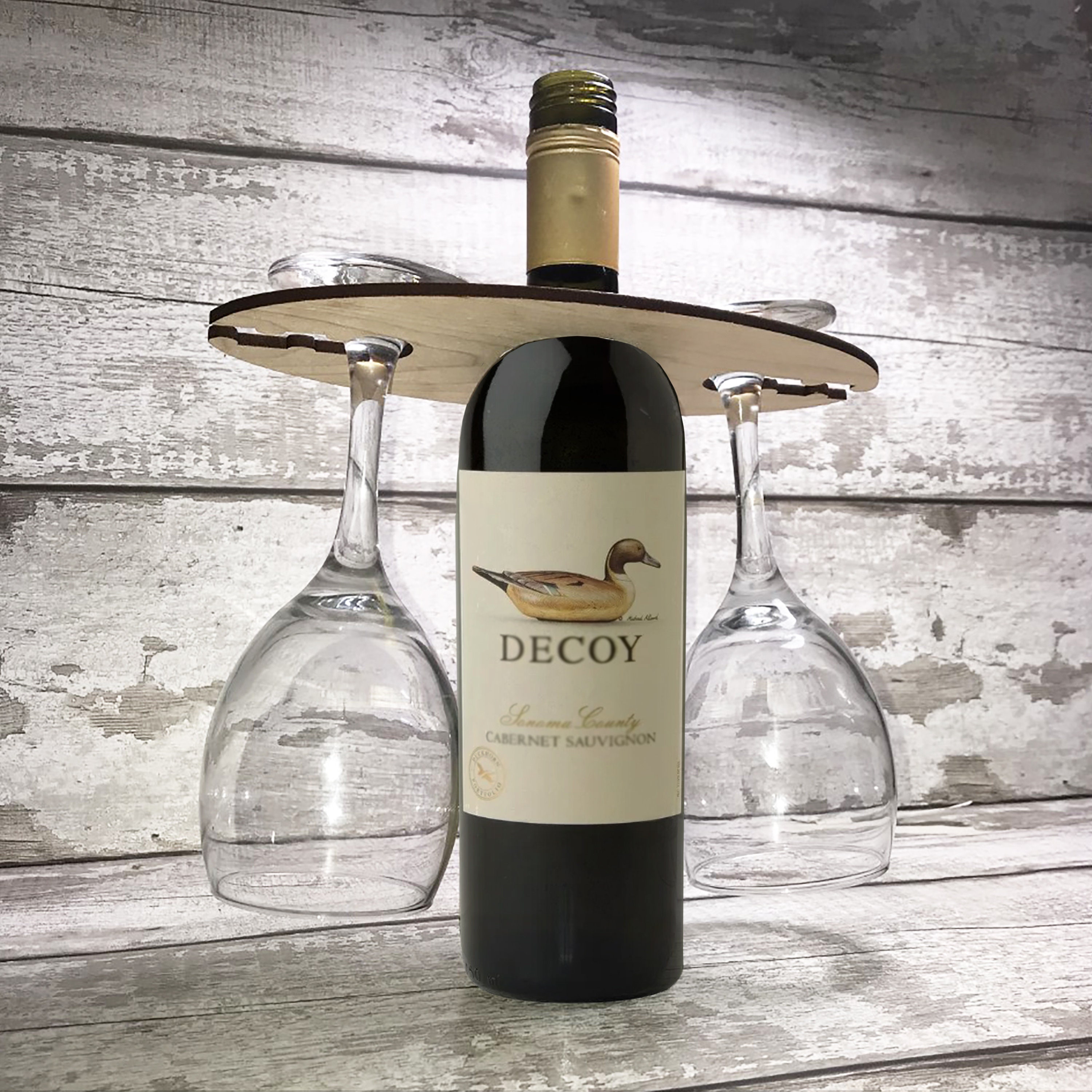 Wooden Wine Bottle and Glass Rack Holder Personalised Any Name Etsy