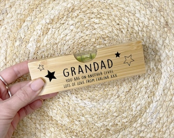 Grandad Gifts, Personalised Bottle Opener, Personalised Wooden Spirit Level, Birthday Gifts For Him, Daddy Birthday Gifts, Fathers Day Gifts