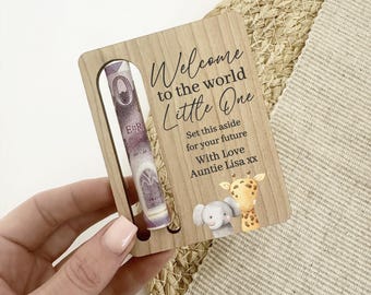 Welcome To The World Little One, New Born, Baby Gifts, Money Wallet, Money Holder Gift, Personalised Gifts, New Baby Gift, Pregnancy Gifts
