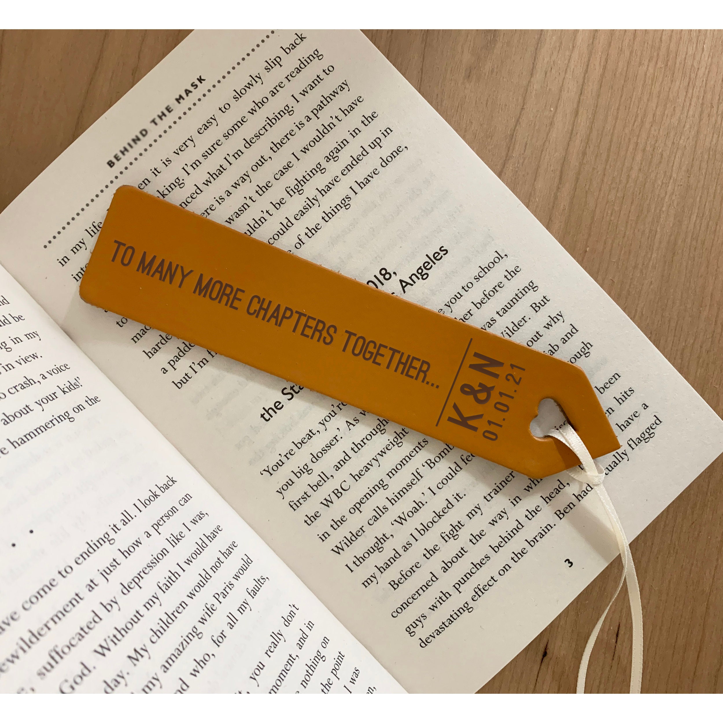 Personalised Bookmark Gift for Him or Her - Handmade Leather Annivers…