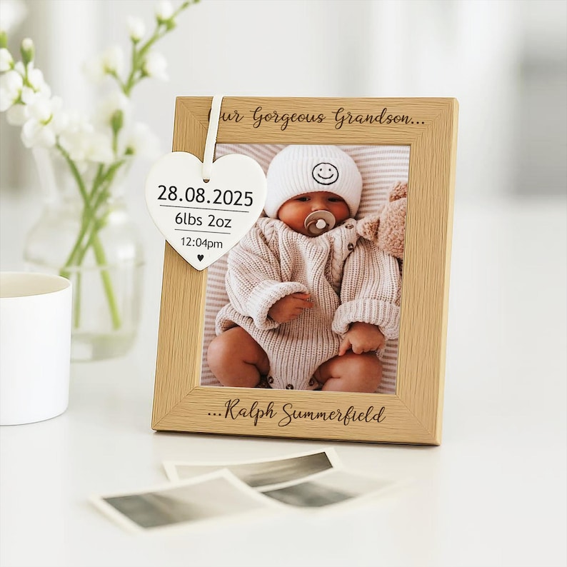 Personalised New Grandchild Photo Frame | Granddaughter & Grandson Frame, New Grandparents Gift image 1