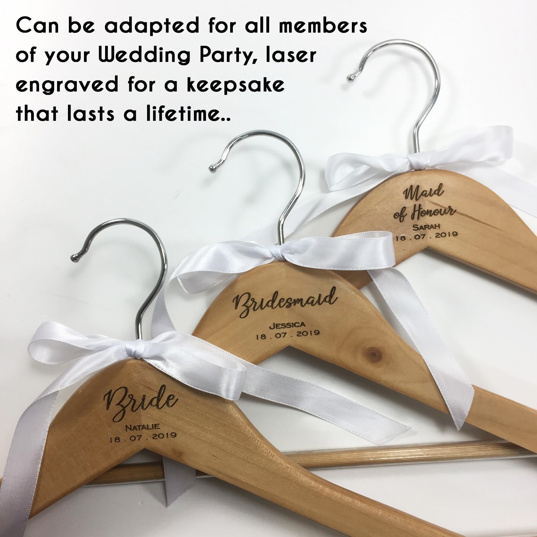 Personalised Engraved Dress Coat Hangers for Wedding Bridal Etsy