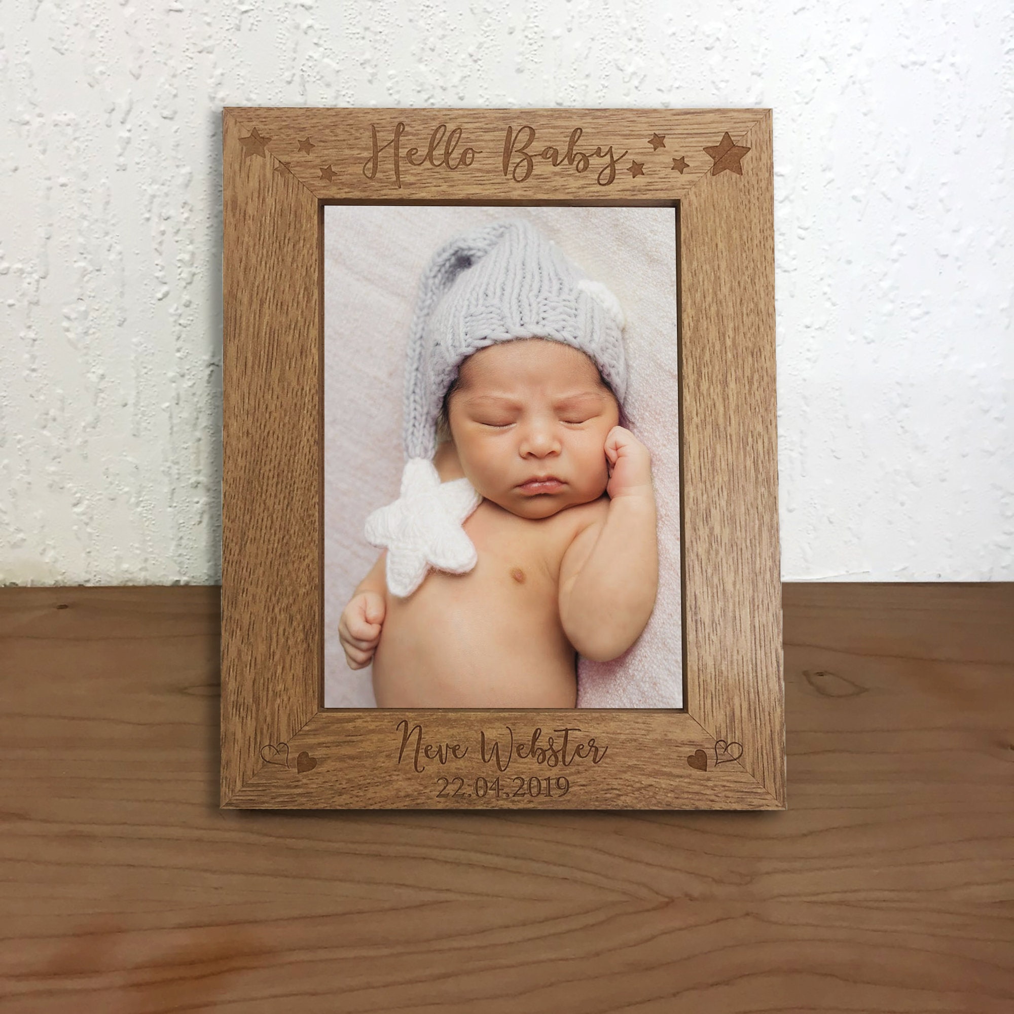 Personalised New Baby Photo Frame Gift Engraved Newborn Etsy