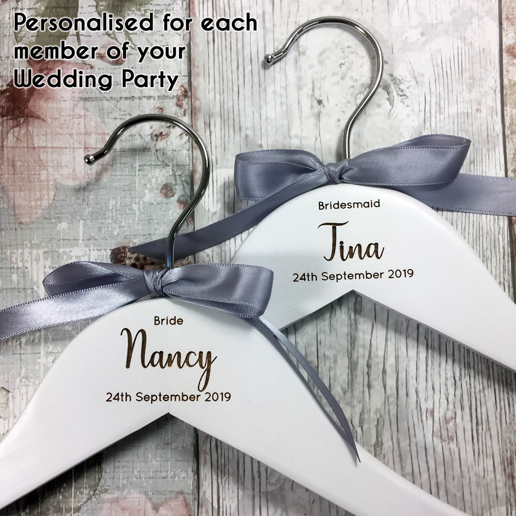 Personalised Engraved Dress Coat Hangers for Wedding Party Etsy