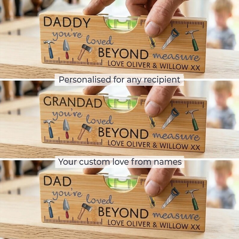 Personalized Grandad Spirit Level Bottle Opener | Handyman Tool Gift afbeelding 3