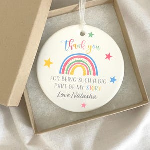 Personalised Thank You Gift for Teacher | Custom Hanging Classroom Sign, Printed Rainbow for Teaching Assistant from School Pupil