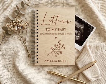 Letters to My Baby Journal – Personalised Wooden Pregnancy & Baby Memory Book
