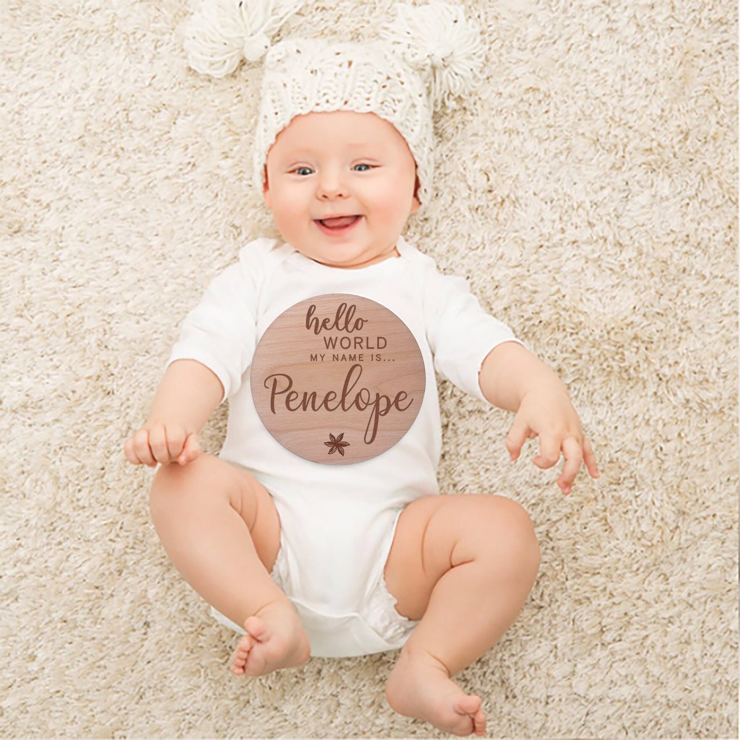 Personalised Hello World Baby Name Sign Birth Announcement Etsy