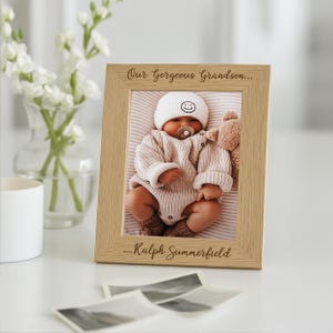 Personalised New Grandchild Photo Frame | Granddaughter & Grandson Frame, New Grandparents Gift image 2