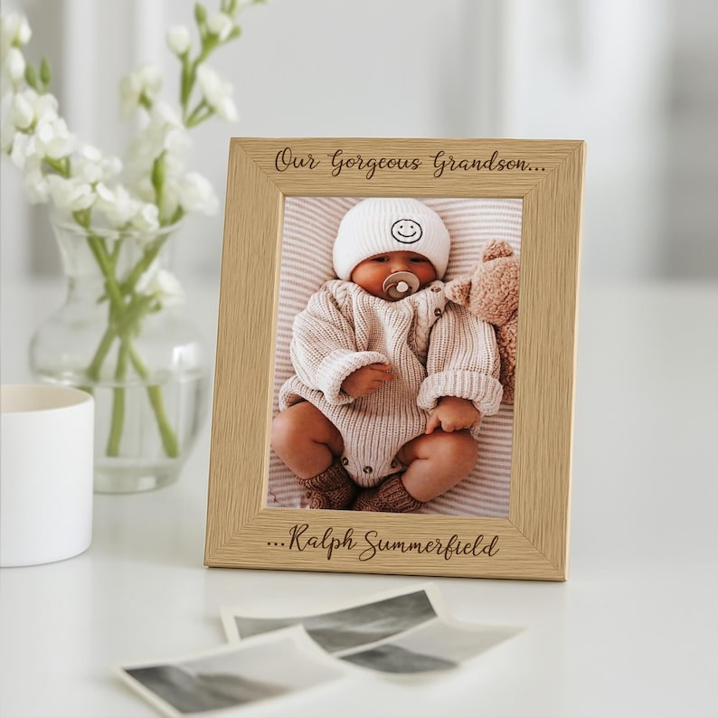 Personalised New Grandchild Photo Frame | Granddaughter & Grandson Frame, New Grandparents Gift image 2