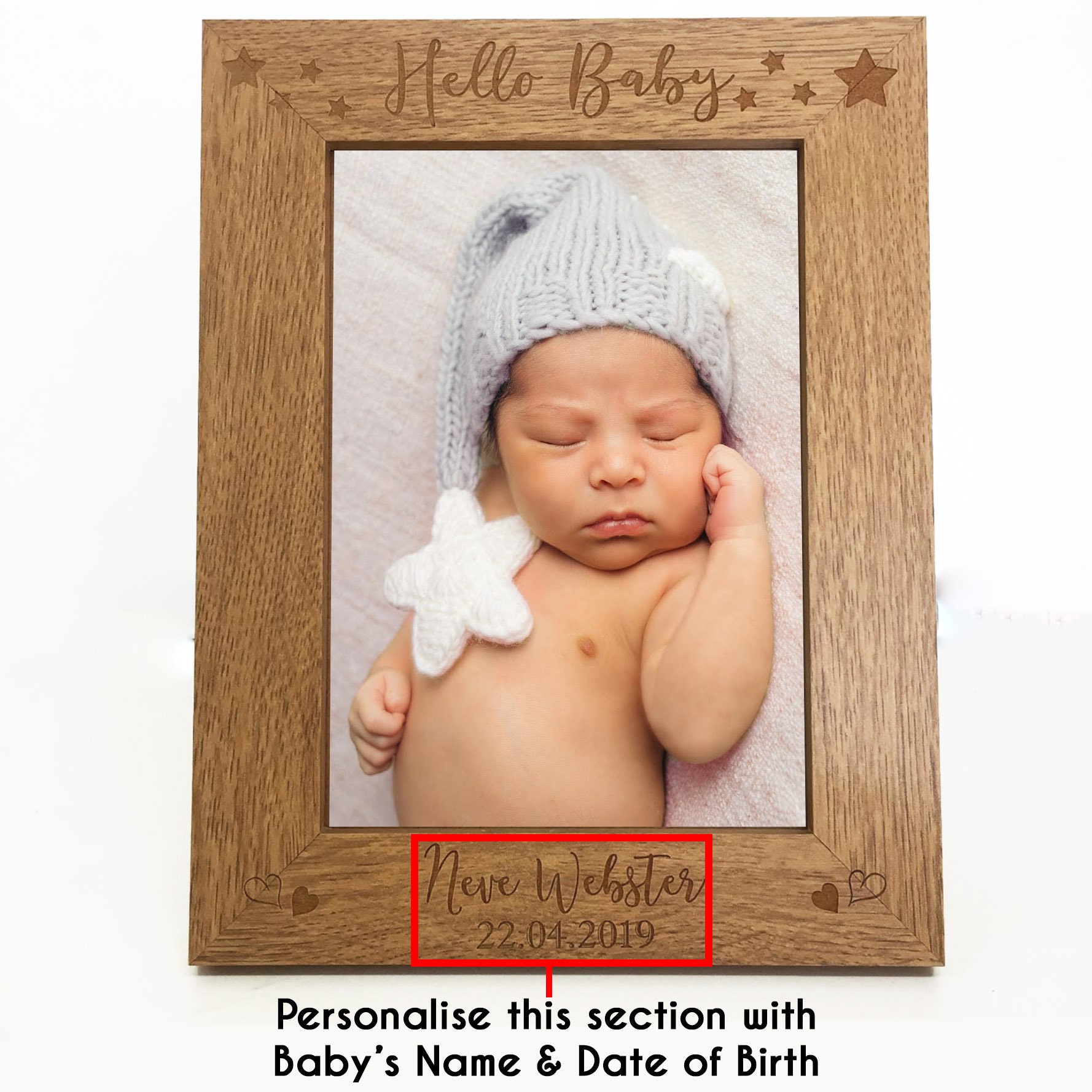 Personalised New Baby Photo Frame Gift Engraved Newborn Etsy