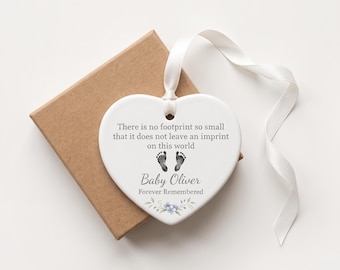 Memorial Baby Ceramic Heart Ornament: Personalised Baby Loss Gift, Miscarriage Keepsake