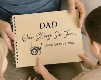 Personalised Dad Scrapbook | Wooden Scrapbook Album | Father’s Day Gift | Custom Photo Album | Memory Book for Daddy | Gift from Kids