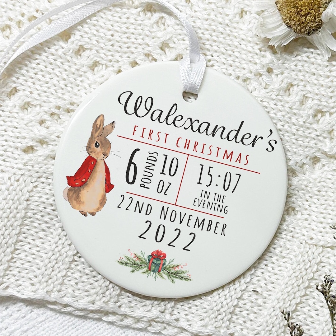 Personalised First Christmas Decoration, Baby's 1st Xmas Hanging