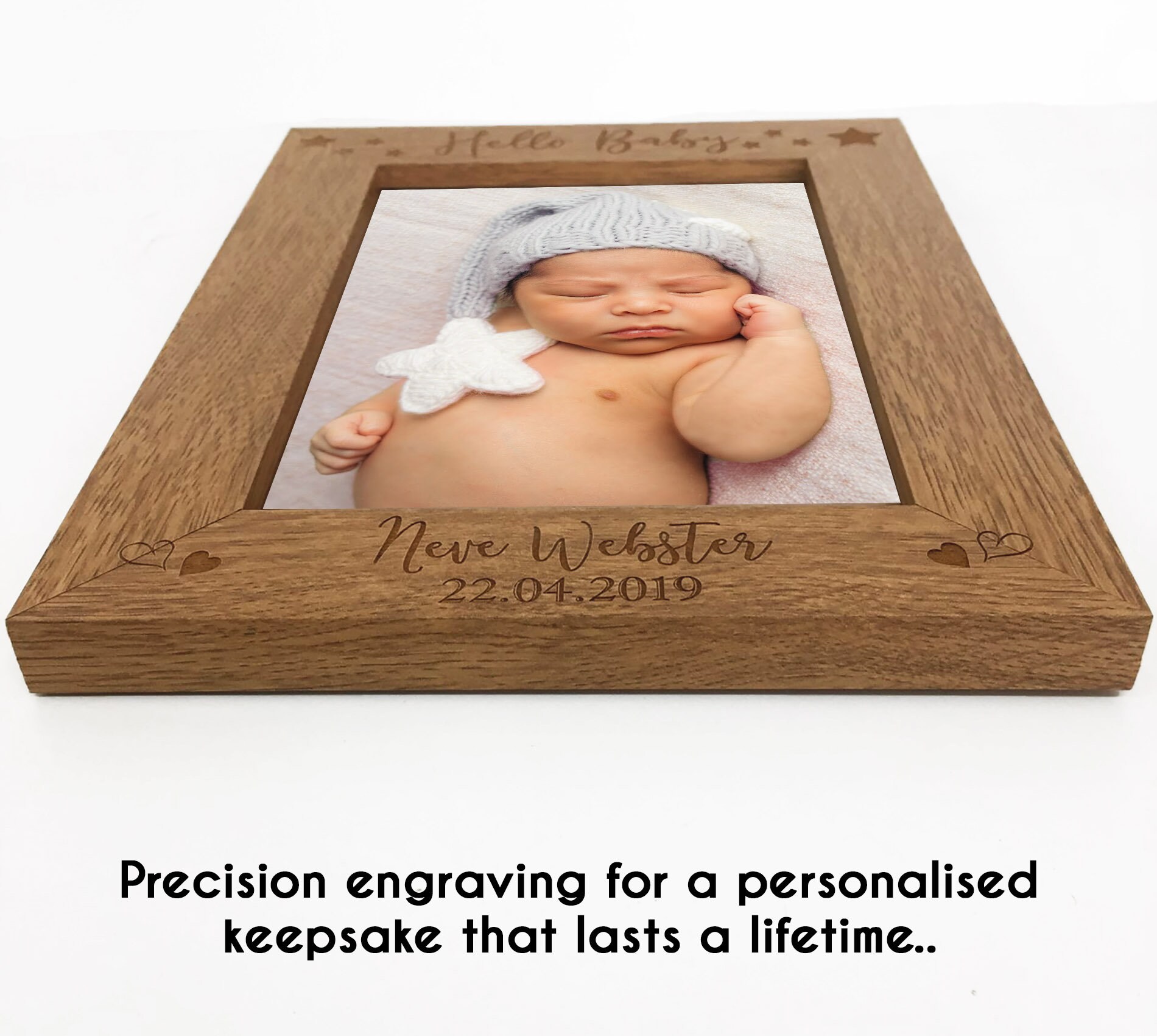 Personalised New Baby Photo Frame Gift Engraved Newborn Etsy
