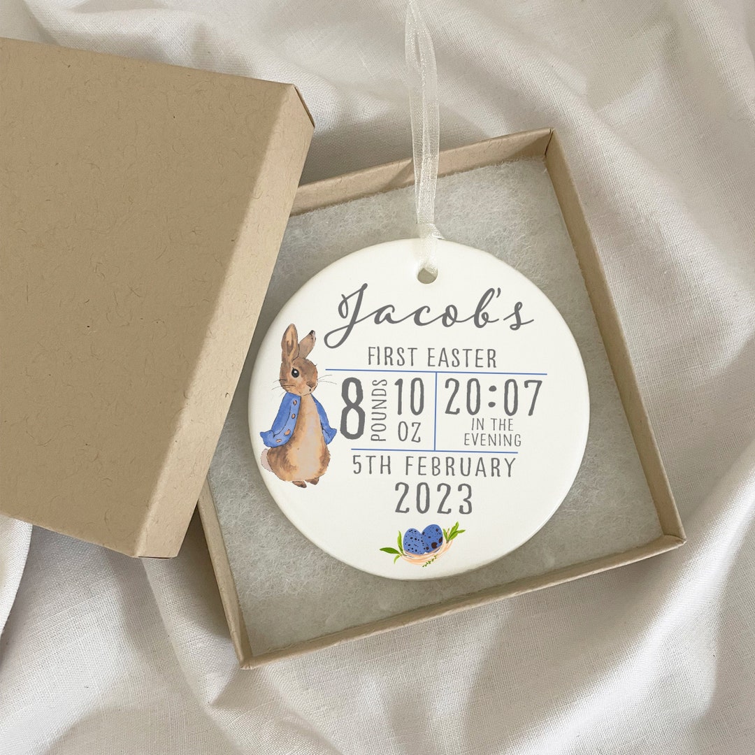 First Easter Gift, Personalised Baby's 1st Easter Plaque, Ceramic