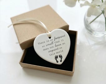 Memorial Baby Ceramic Heart Ornament: Baby Loss Gift, Miscarriage Keepsake