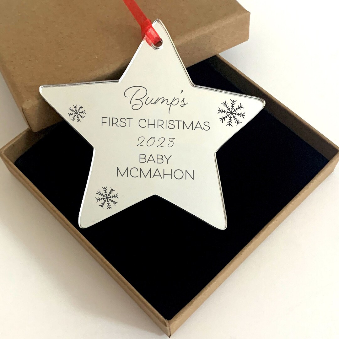 Baby Bump Christmas Bauble Personalised Xmas Decoration for Etsy UK