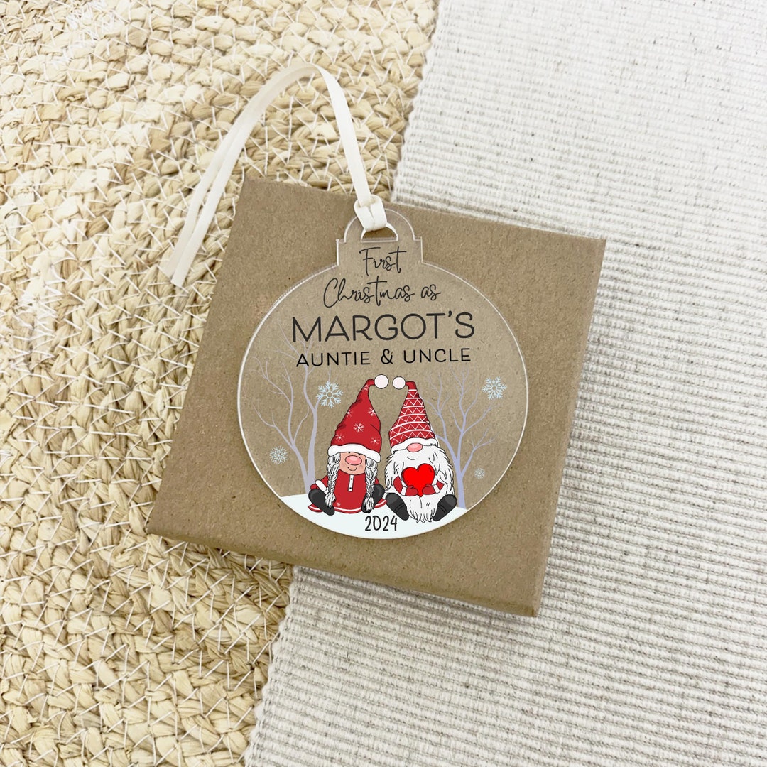 Auntie & Uncle First Christmas 2024, First Xmas Hanging Bauble ...