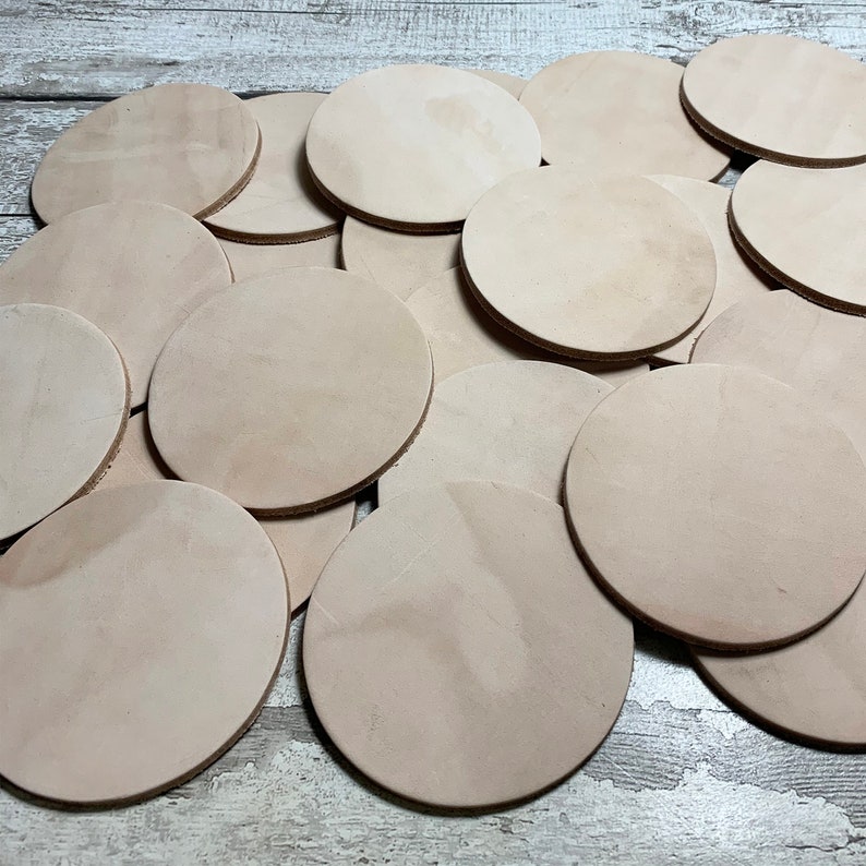 20 Leather Coasters Blank Shapes Supplies Circles Rounds Cut Etsy