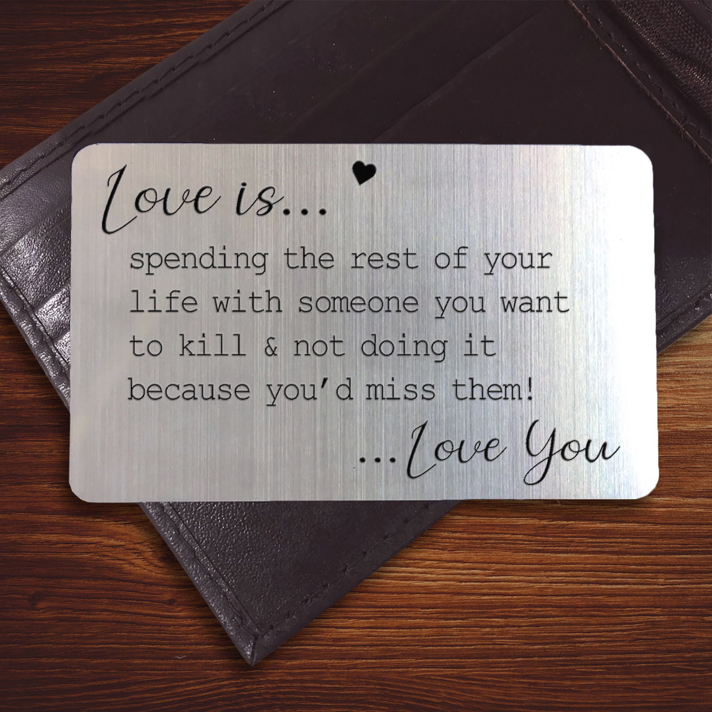 Love Wallet Insert Engraved Gift For Him Husband Boyfriend | Etsy