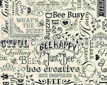 Tossed Bees by Timeless Treasures HALF YARD cut of Hive Rules