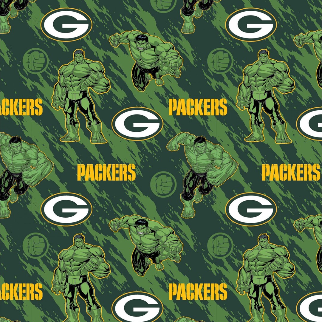 Green Bay Packers Fabric, Marvel Hulk Fabric, Licensed NFL Cotton ...