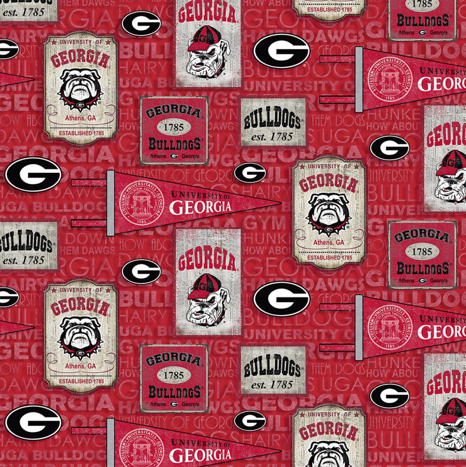 University of Bulldogs Fabric by the Yard Fabric by Etsy