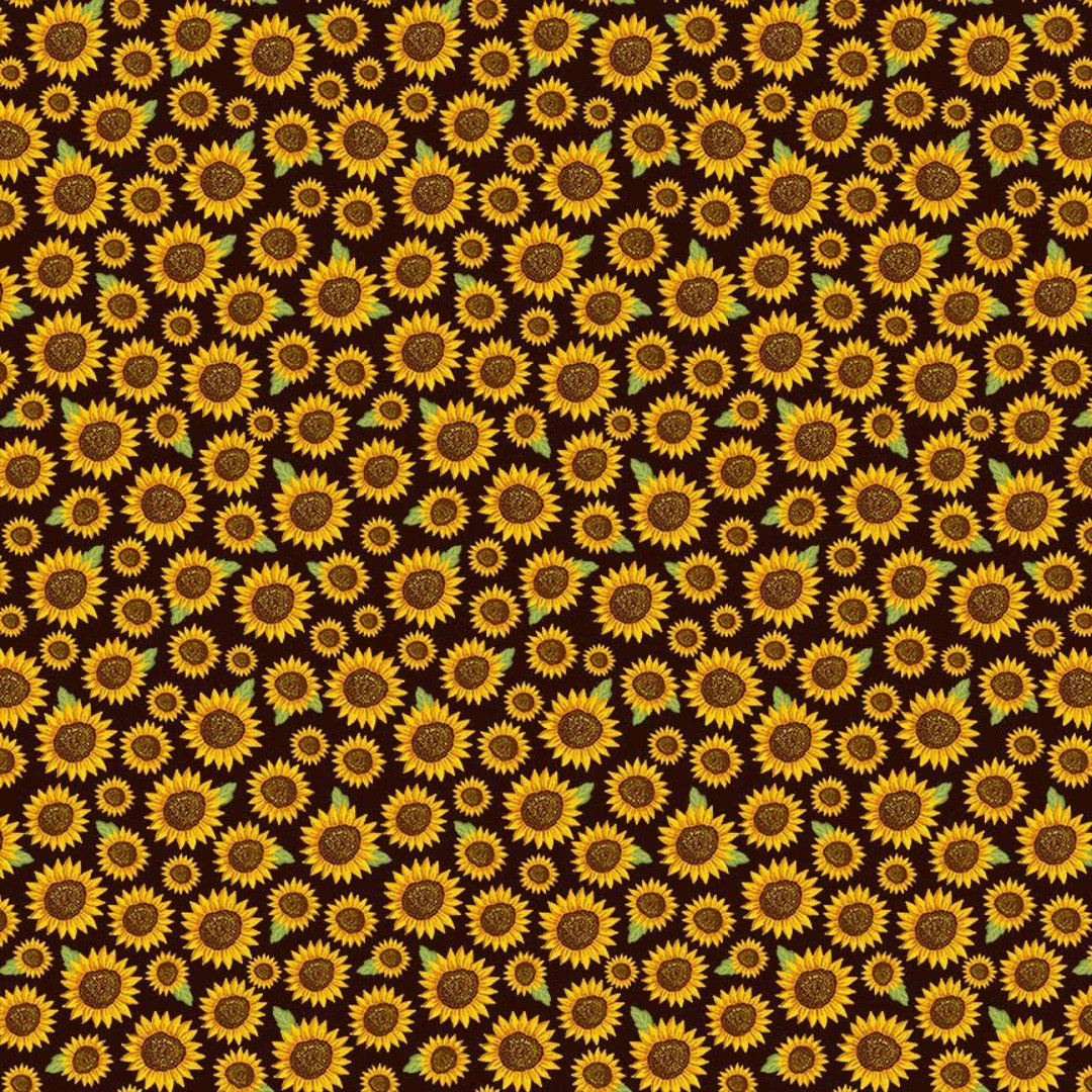 Hello Fall Sunflowers Autumn Beauty Fabric by Timeless Treasures ...