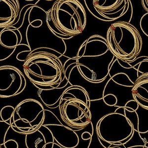 Yellowstone Lasso Black, Fabric by Benartex, Western Fabric, Quilting Fabric