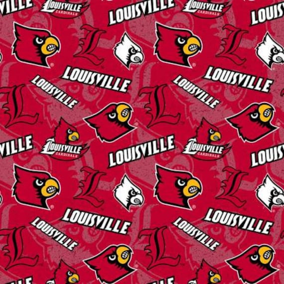 Louisville Cardinals Cotton fabric 18 x 21 fat quarter