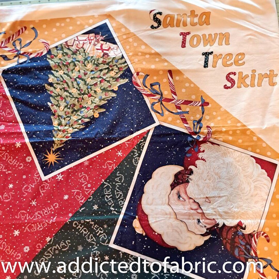 Santa Town Tree Skirt Fabric Panel by Thimbleberries 2009 RJR Etsy