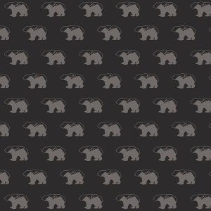 Into the Woods Bears on Black Fabric by Riley Blake Designs, Outdoors and Cabin Theme Fabric, Quilting Fabric