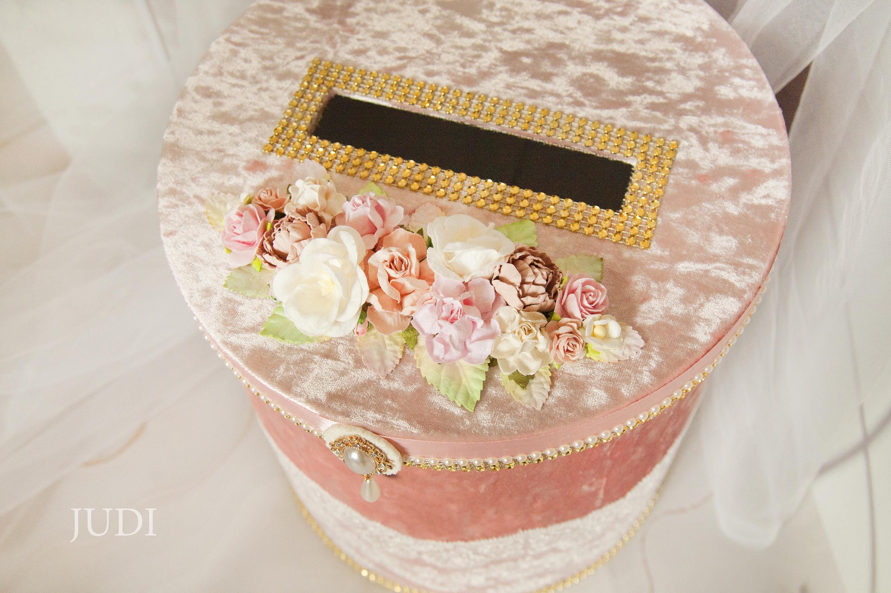 Rose Gold Wedding Decor Set, Blush Pink Card Box, Unity Candles ...