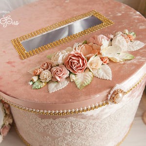 Blush rosa Hochzeit Box Box Blush rosa Hochzeit Card Box Elegante Hochzeit Dekor gut wünschen Hochzeit Spardose Samt Card Box Geldhalter