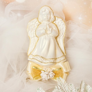 Christmas Tree Topper Christmas Angel Christmas Ornament Christmas trees Ivory Tree Topper Gold Ornament Christmas Gift Angel decor