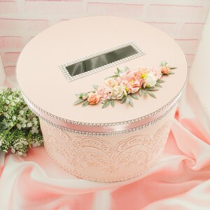 Blush rosa Hochzeit Geld Box Geldhalter Romantische Karte Briefkasten Empfang Kartenhalter Blush Wunsch gut Hochzeit Spardose