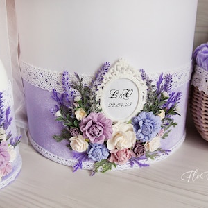 Personalisierte Hochzeitskarte Box Lavendel Empfang Kartenhalter Violet Wunsch gut Hochzeit Spardose Lila Romantische Karte Briefkasten