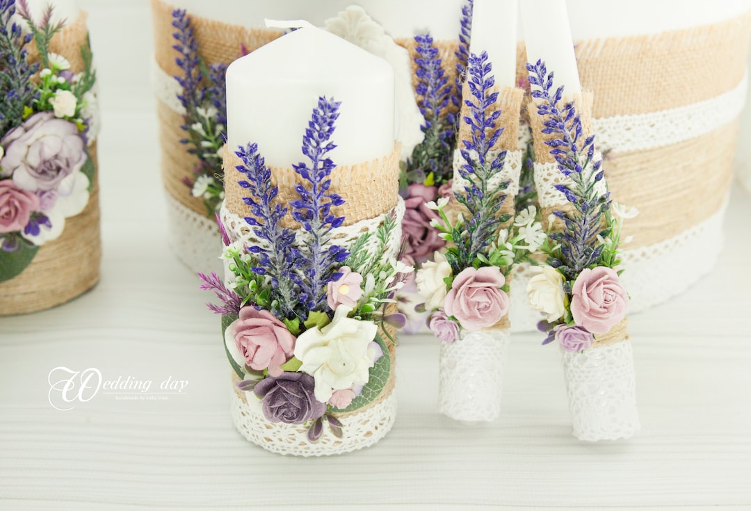 Lavender Unity Candles Ceremony Candles Purple Wedding Candles Etsy
