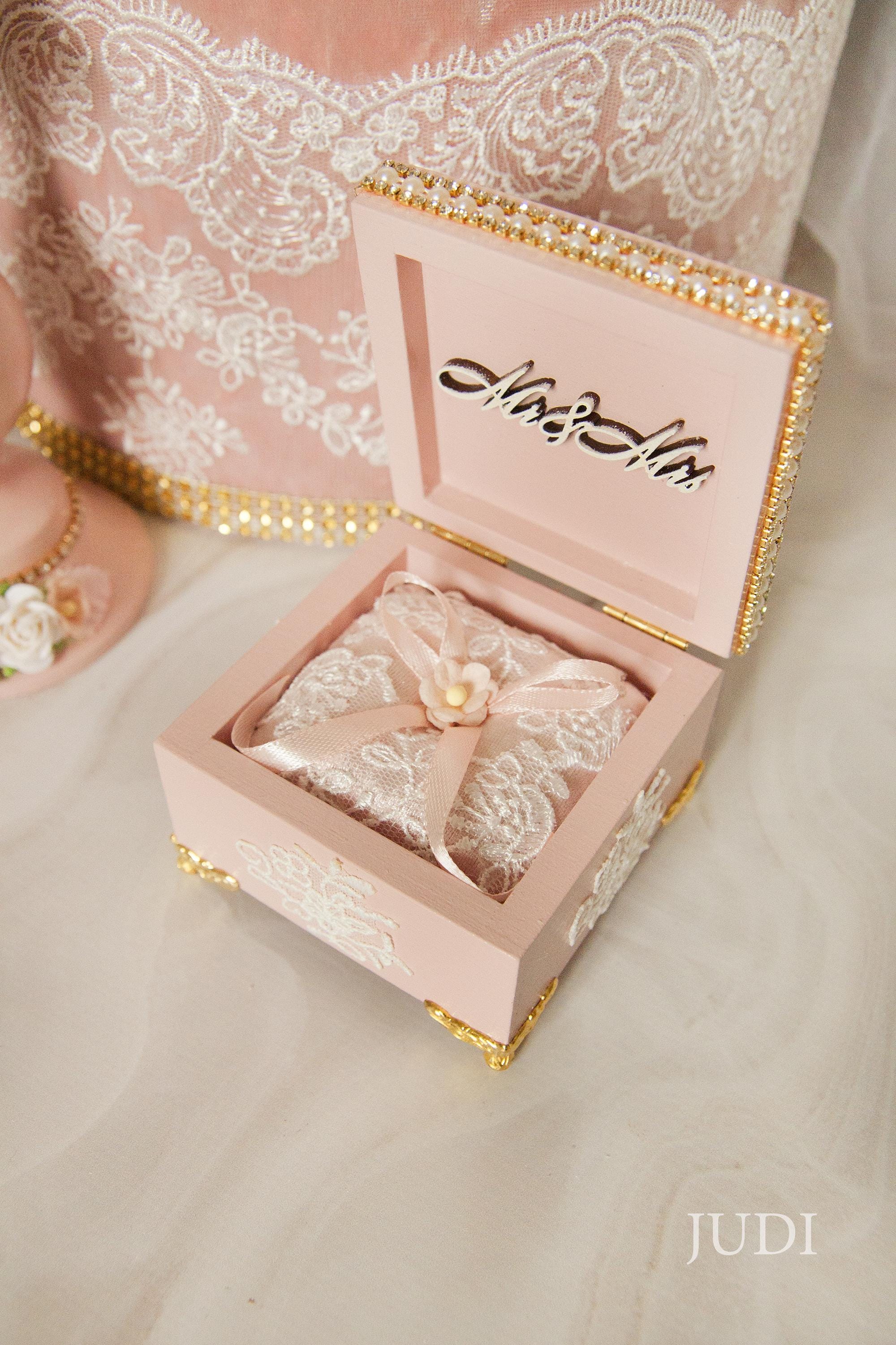 Rose Gold Wedding Decor Set, Blush Pink Card Box, Unity Candles ...
