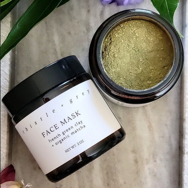 French Green Clay + Organic Matcha Mask | soothing face mask | detox face mask | home spa treatment | luxury facial
