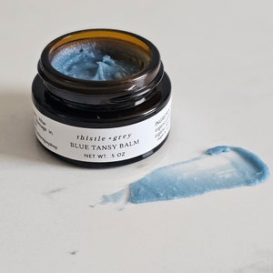 ORGANIC BLUE TANSY Facial Balm Tallow Face Cream Low Pufa Moisturizer Saturated Fat Skincare Gentle Nourishing image 5