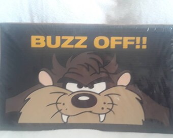 Vintage Looney Tunes Taz Go Away Floor Mat Etsy