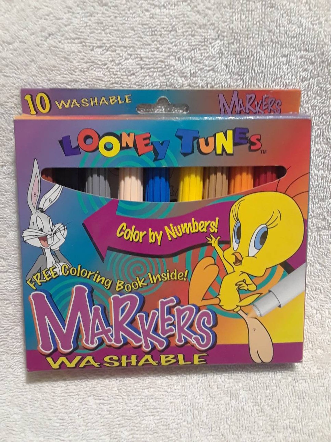 Vintage Looney Tunes Color by Numbers Washable Markers 